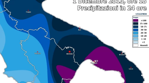 Rischio alluvione sullo Ionio il 1 Dicembre 2013